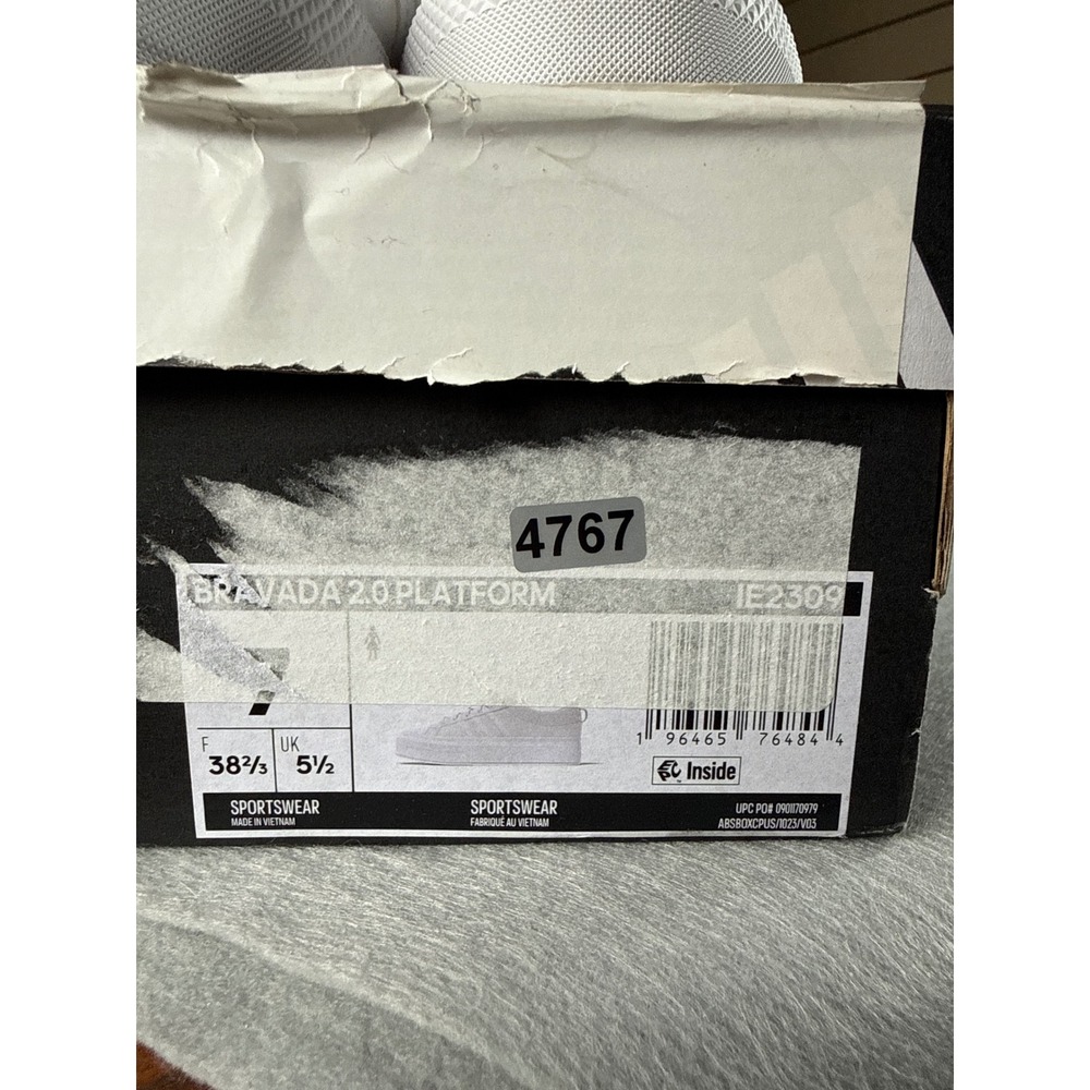 Adidas Bravada 2.0 Platform Women 7 White New IE2309 Canvas Chunky Fairy Sneaker - Picture 11 of 13
